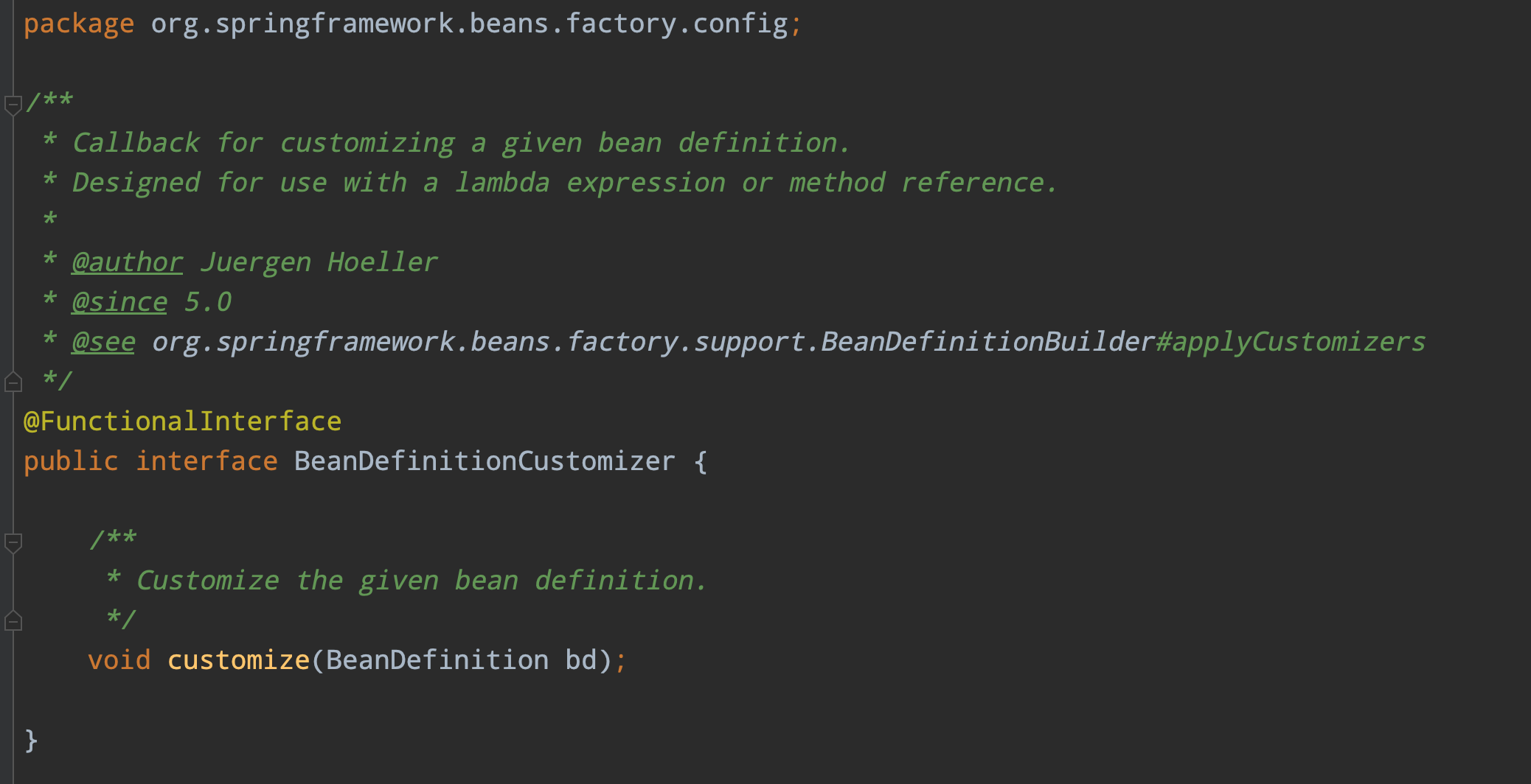 BeanDefinitionCustomizer