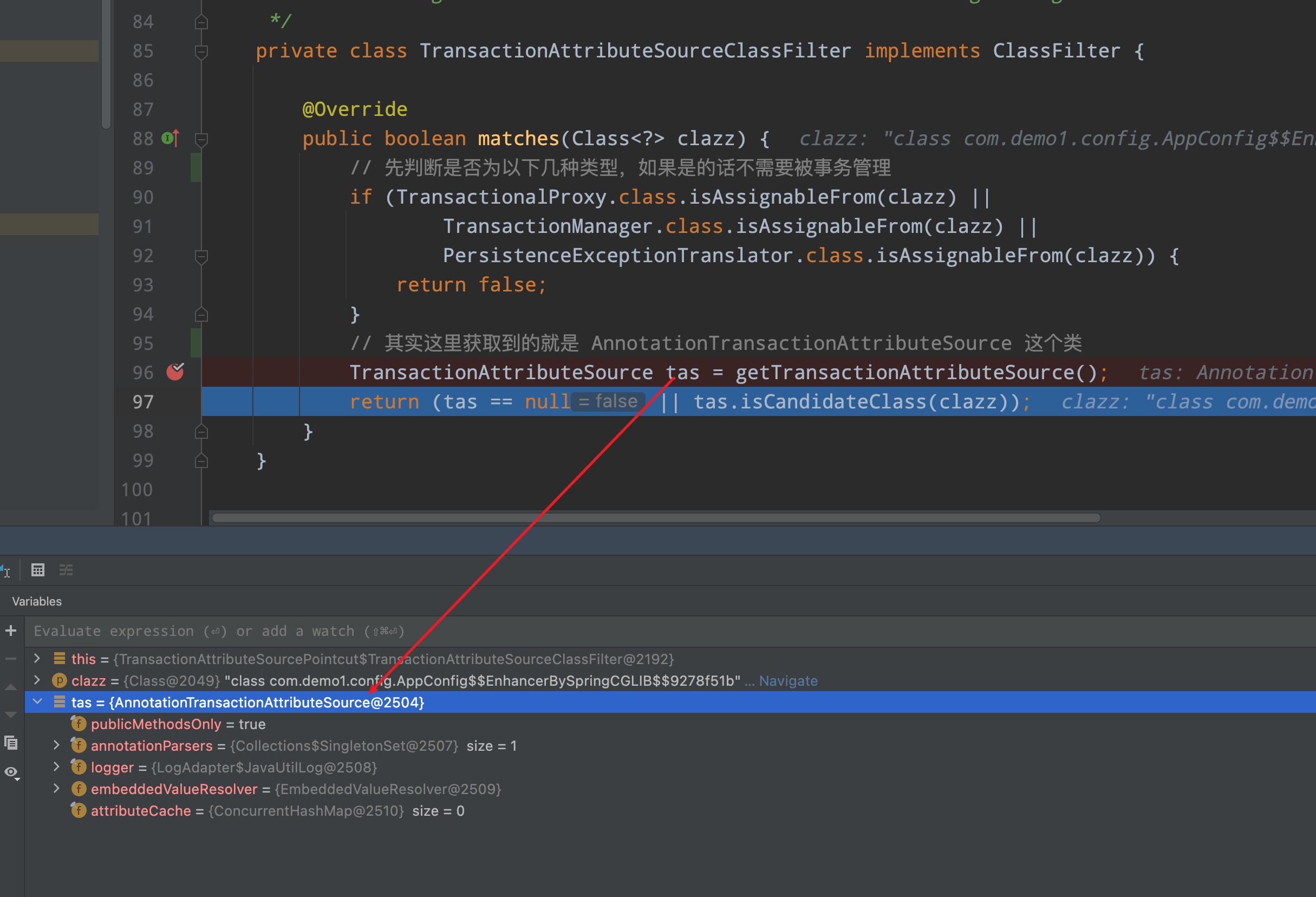 TransactionAttributeSourceClassFilter